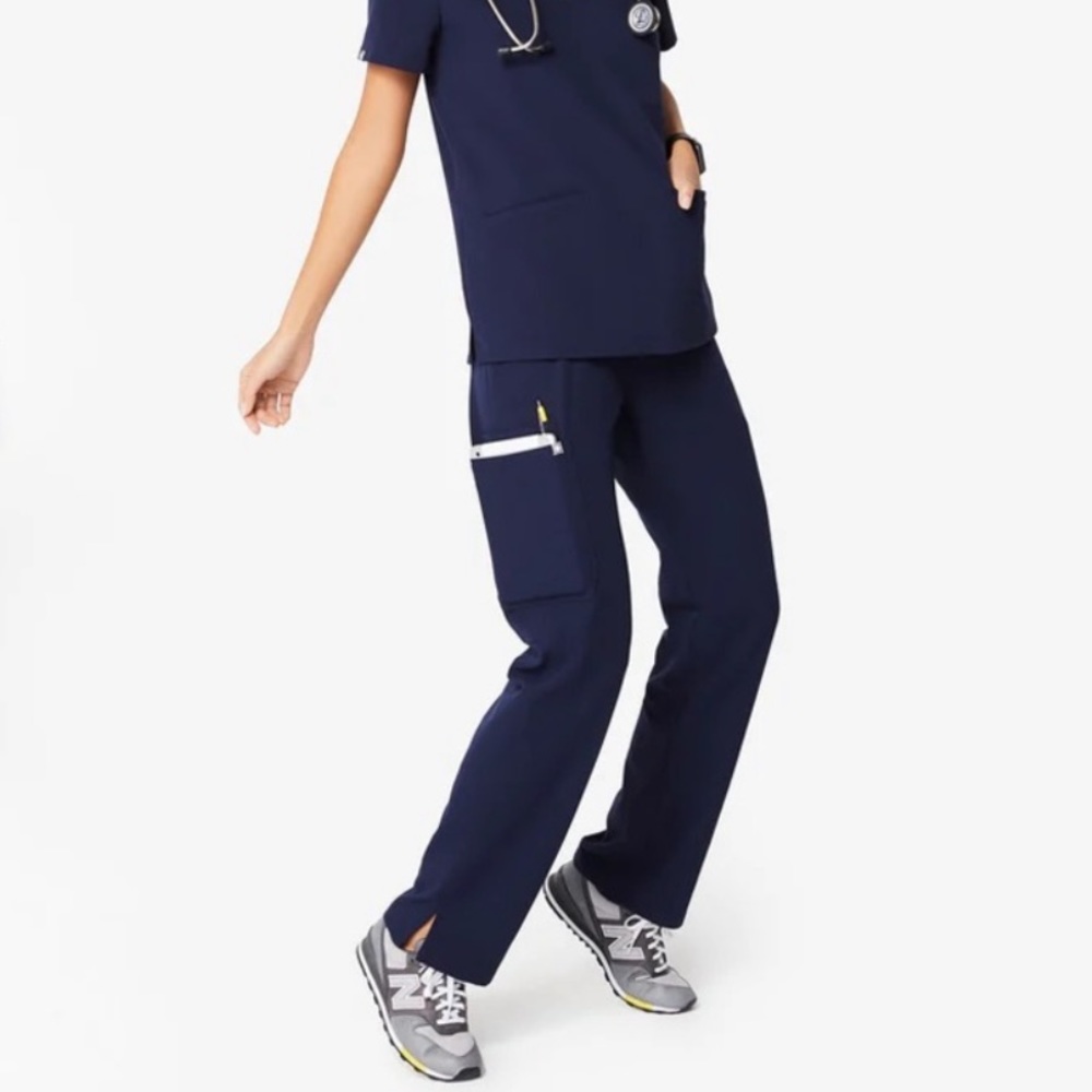 Figs Navy Straight Leg Pants